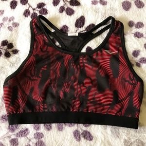 Black/Red Running Sports Bra